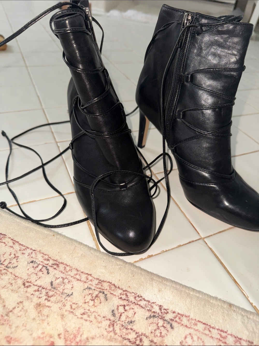 Brand new SOFT black, leather Vince Camuto booties size 6.5 NEW NEVER WORN❤️